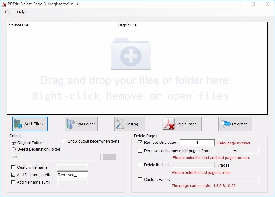 PDFdu Delete Page,PDF页面删除工具,PDF页面删除